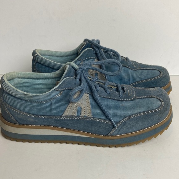 Airwalk Shoes - RARE Vintage AIRWALK Creepers Blue Suede Corduroy Creepers Women’s 7 90’s Y2K